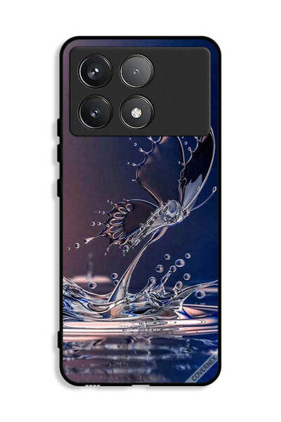 Covernex غطاء حماية لهاتف Xiaomi Redmi K70E 5G بنقشة قطرات الماء والفراشة