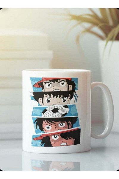Story of candle Ceramic Mug with Anime Captain Tsubasa Design - White