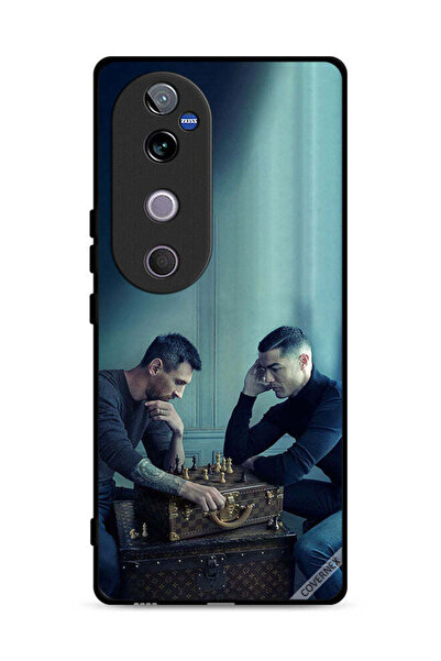 Covernex غطاء حماية لهاتف Vivo V40 5G بتصميم ميسي ضد رونالدو يلعبان الشطرنج