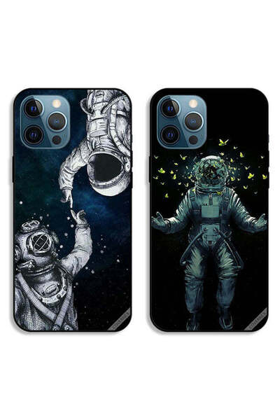 Covernex حافظتان لهاتف Apple iPhone 12 Pro، أغطية واقية بتصميم رواد فضاء وفراشة