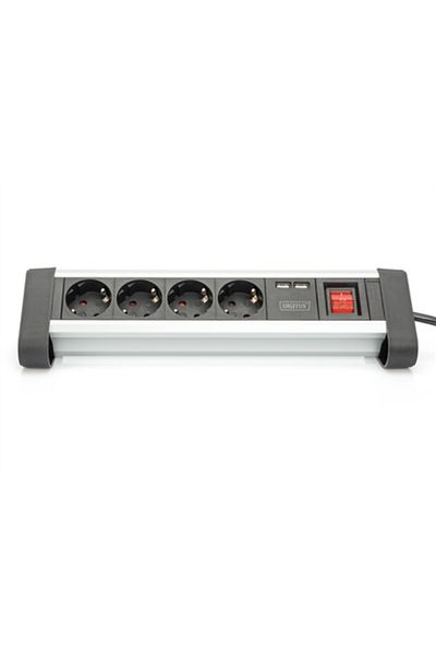 Digitus Listwa Zasilająca Silver/Black cu USB
