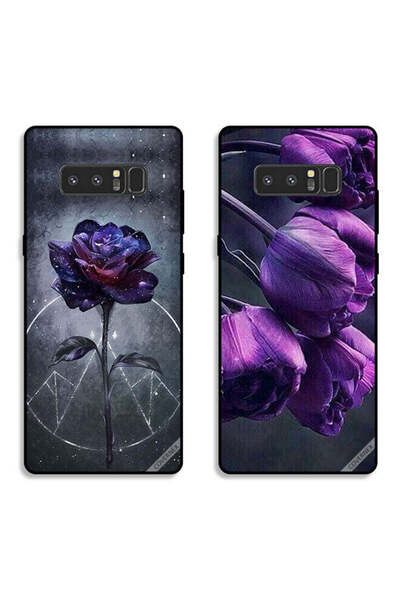 Covernex حافظتان لهاتف سامسونج جالاكسي نوت 8 بأغطية واقية بلون أزهار داكنة