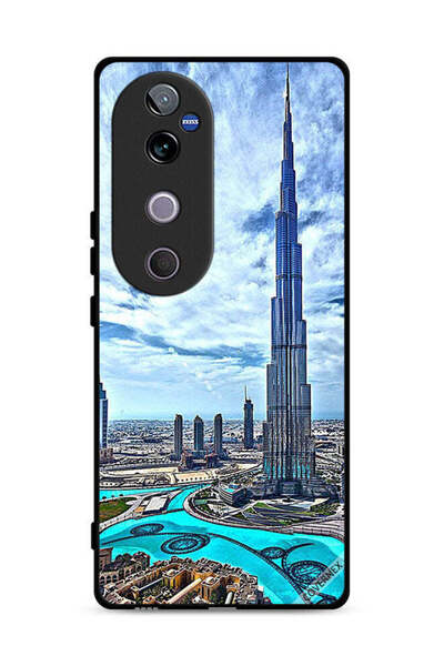 Covernex غطاء حماية لهاتف فيفو V40 5G، برج خليفة، غيوم تلامس السحاب