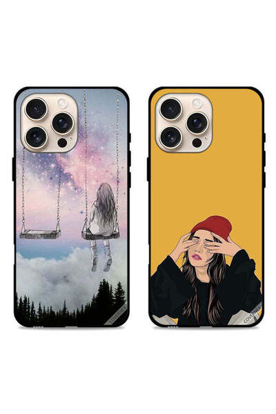 Covernex حافظتان واقيتان لهاتف Apple iPhone 16 Pro، تصميم فتاة وحيدة حزينة