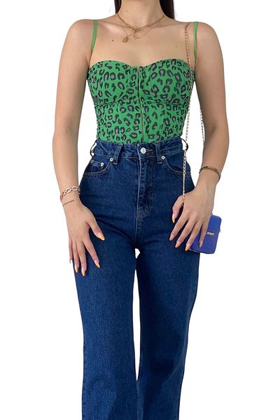 byhaziran butik Rically Young Girl Dark Blue High Waist Elastane Blended Modern Wide Leg Jean