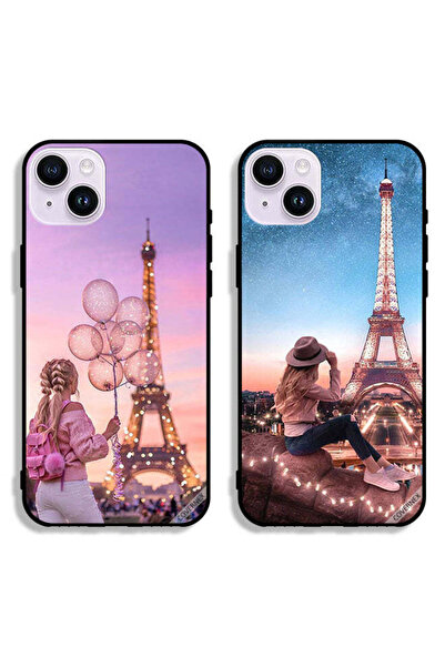 Covernex حافظتان واقيتان لهاتف Apple iPhone 14 Plus بتصميم فتاة لطيفة وبرج إيفل