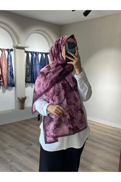 Merwiss Aura Silk Crepe Shawl - Purple