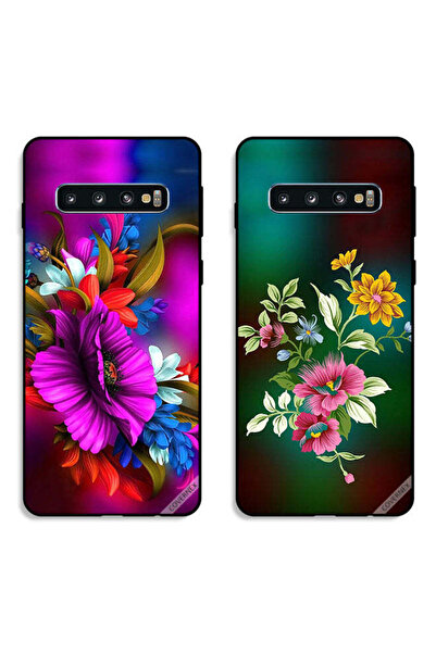 Covernex حافظتان واقيتان لهاتف سامسونج جالاكسي S10 بلس بنقشة زهور عالية الدقة