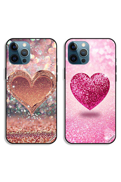 Covernex حافظتان لهاتف Apple iPhone 12 Pro، أغطية واقية بقلوب لامعة