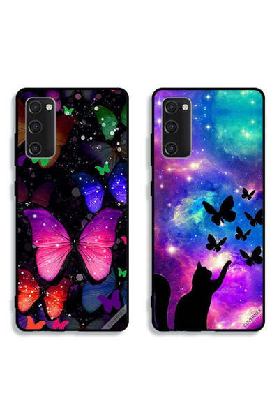 Covernex حافظتان لهاتف سامسونج جالكسي S20 FE بأغطية واقية بنقشة قطة وفراشات