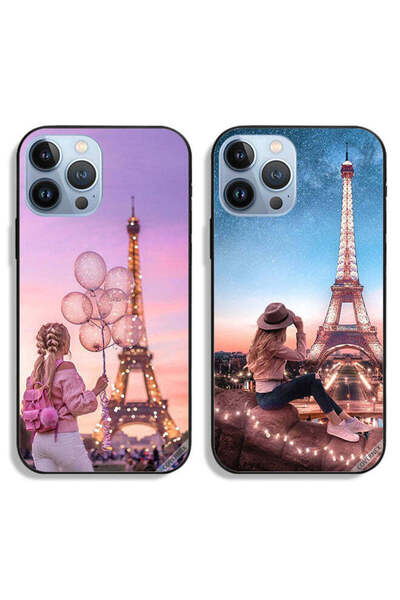 Covernex حافظتان لهاتف Apple iPhone 13 Pro، غطاءان واقيان، فتاة لطيفة وبرج إيفل