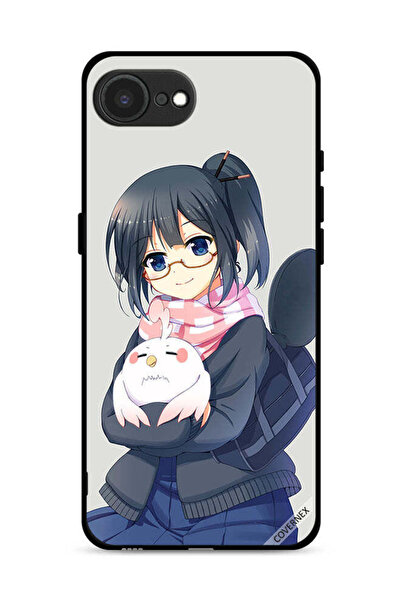 Covernex غطاء حماية لجهاز آيفون 16e من آبل، رسم فتاة تحمل حيوانًا أليفًا