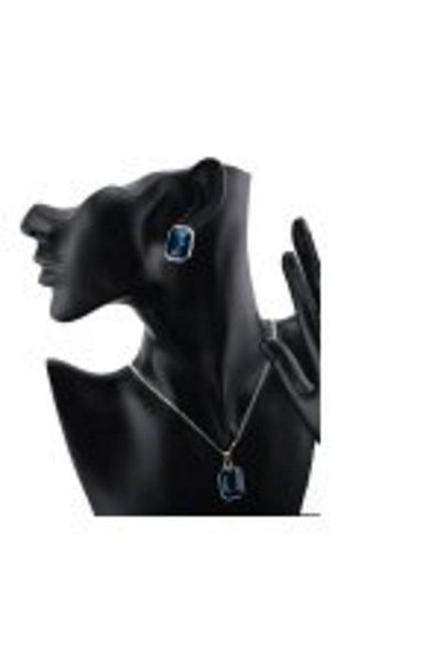 Kelan Set bijuterii Saphir Royal – eleganță cu cristale Big Blue Royal, placat cu argint S925