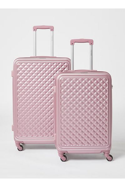 rexa 2-Piece Black Luggage Set – 28" & 24" Travel Suitcases with High Capacity, Durable Hard Shell Design