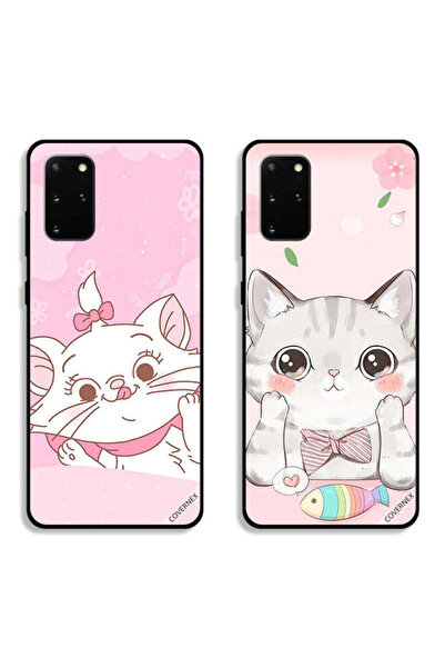 Covernex حافظتان لهاتف سامسونج جالاكسي S20 بلس، أغطية واقية بتصميم قطة وسمكة قطة