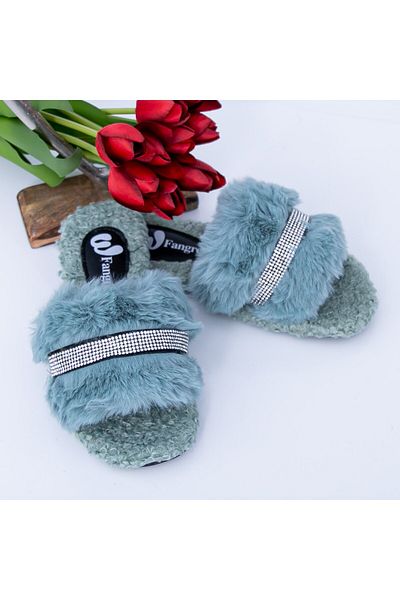 FASHION Ladies Slippers A21 Light Blue |