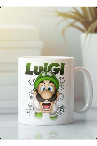 Story of candle Ceramic Mug with 'Super Mario' Design in White