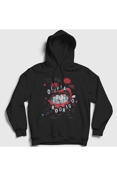 Presmono Унисекс суитшърт с качулка Black Guts World Tour Olivia Rodrigo 553837tt