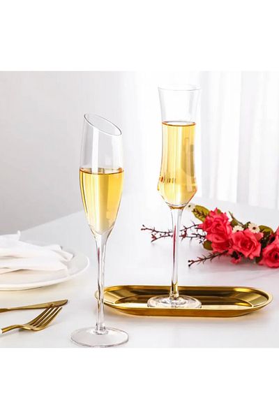 LUXXO Set of 6 Champagne Glasses from Crystal, Lauren, 170ml