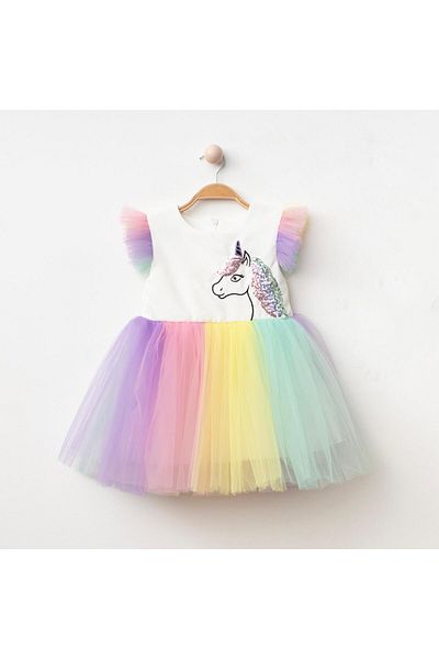 ALPİDS Colorful Unicorn Tulle Floor Dress