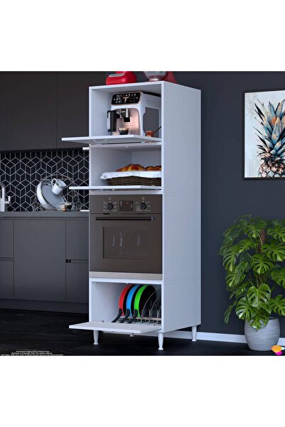 Modilayn QEN (60x186x56 cm) Boyutunda Ankastre Mutfak Kiler Dolabı - Geniş Hacimli ve Fonksiyonel