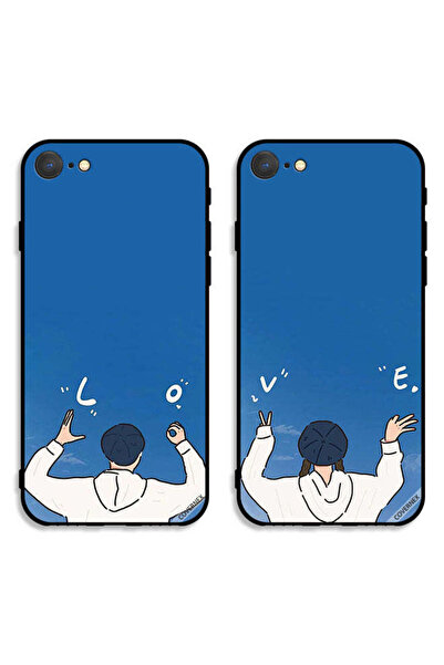 Covernex حافظتان واقيتان لهاتف Apple iPhone 7، أغطية خلفية بتصميم لفتة حب للز...