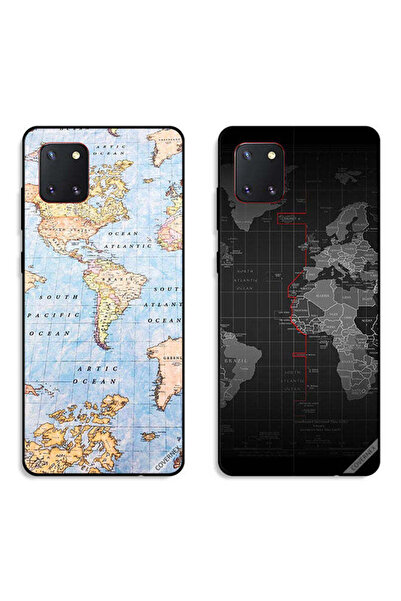 Covernex حافظتان لهاتف سامسونج جالكسي نوت 10 لايت بغطاء حماية مع خريطة العالم