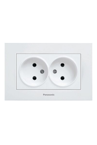PANASONIC Double Socket Karre Plus White