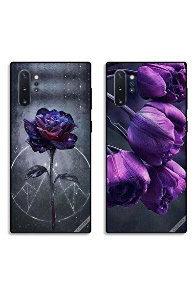 Covernex حافظتان واقيتان لهاتف سامسونج جالكسي نوت 10 بلس، زهور داكنة