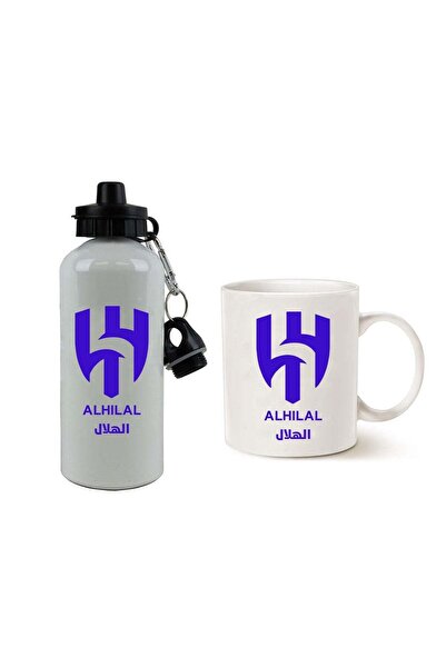 Story of candle Hekayat Shamaa Ceramic Mug with Aluminum Drinking Bottle with "Saudi Al-Hilal Club Logo" Design in W