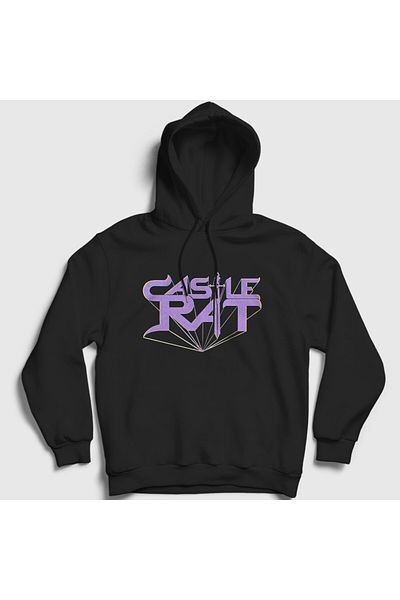 Presmono Unisex Μαύρο λογότυπο Castle Rat Hooded φούτερ 554458tt