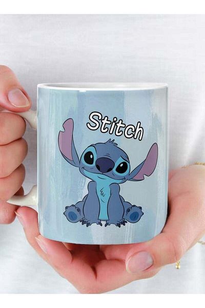 Story of candle Ceramic Mug with 'Stitch' Design in White