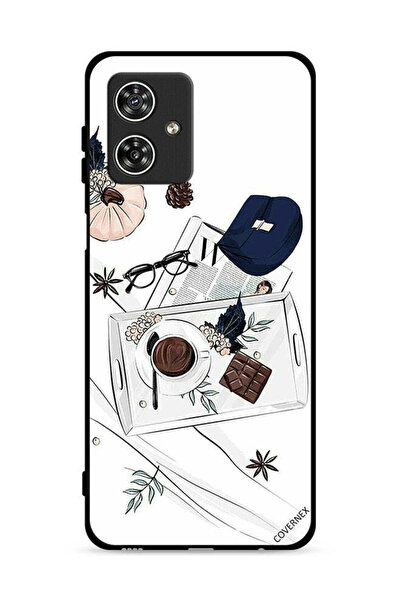 Covernex غطاء حماية لهاتف موتورولا موتو جي 54 5G بنقشة قهوة وشوكولاتة