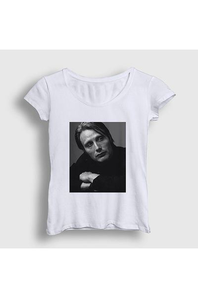 Presmono Tricou alb pentru femei Pose Mads Mikkelsen 555487tt