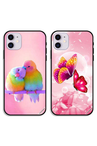 Covernex حافظتان لهاتف Apple iPhone 12 mini بأغطية حماية طيور لطيفة وفراشات ل...