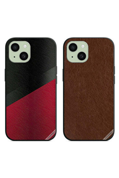 Covernex حافظتان لهاتف Apple iPhone 15، غطاءان واقيان بنقشة سوداء وحمراء وجلد...