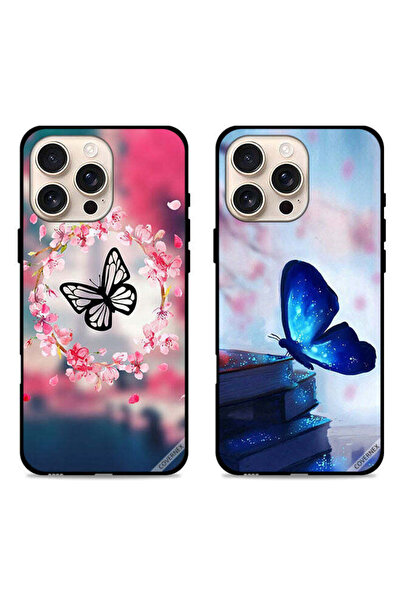Covernex حافظتان واقيتان لهاتف Apple iPhone 16 Pro، بتصميم فراشة في حلقة وفرا...