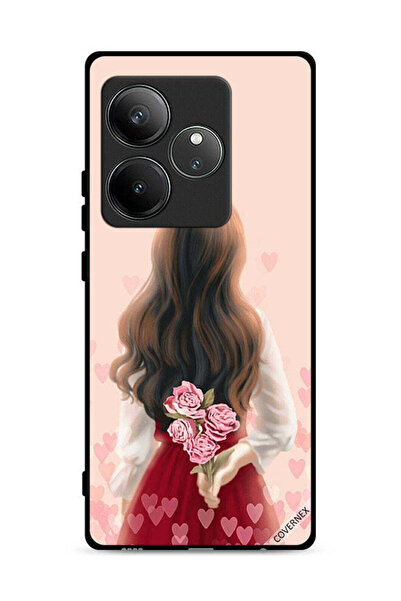 Covernex غطاء حماية لهاتف Realme GT Neo6 5G بنقشة فتاة تخفي الزهور