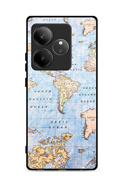 Covernex غطاء حماية Realme GT 6T 5G بتصميم خريطة العالم