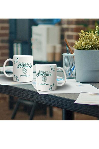 Story of candle Ceramic Mug with 'Founding Day' Design in White