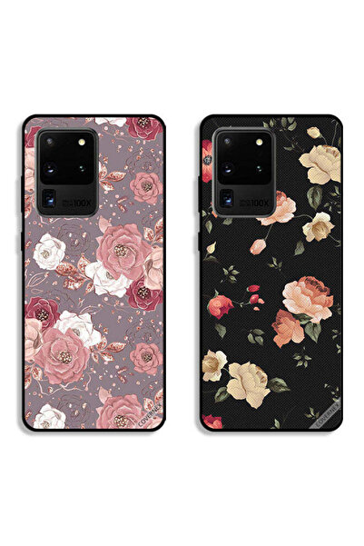 Covernex حافظتان لهاتف سامسونج جالكسي S20 ألترا بغطاءين واقيين بخلفية زهرية وزهرة لوتس ملونة