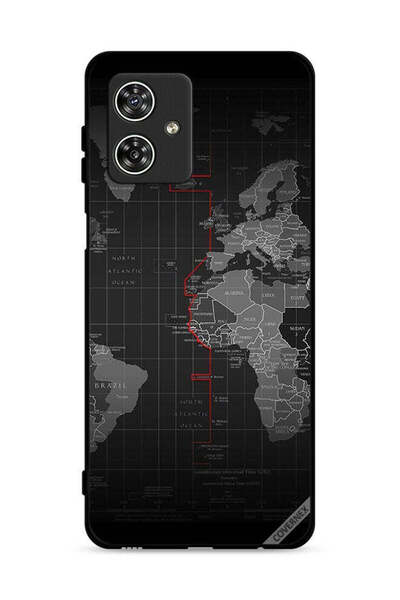 Covernex غطاء حماية لهاتف موتورولا موتو جي 54 5G بتصميم خريطة العالم