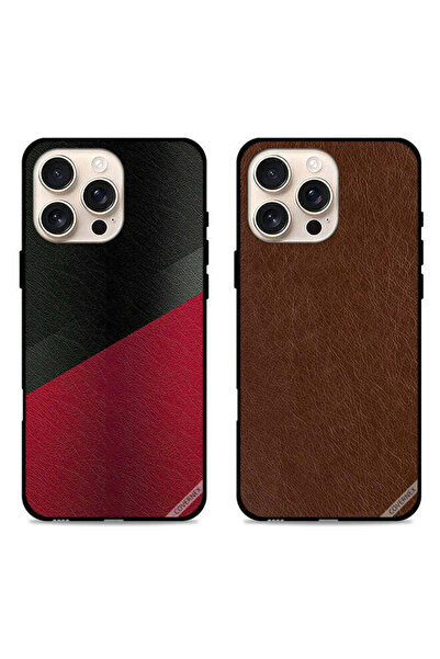 Covernex حافظتان لهاتف Apple iPhone 16 Pro Max بغطاءين واقيين بنقشة سوداء وحم...