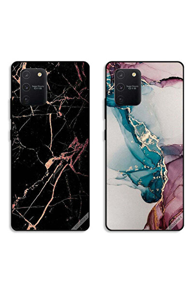 Covernex حافظتان لهاتف سامسونج جالاكسي S10 لايت بأغطية واقية بنقوش رخامية متشققة