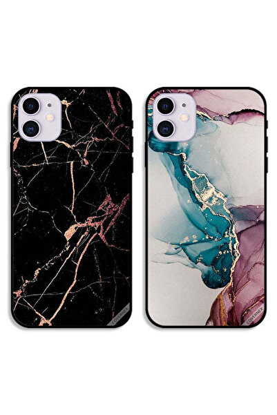 Covernex حافظتان لهاتف Apple iPhone 12 بأغطية واقية بنقوش رخامية متشققة