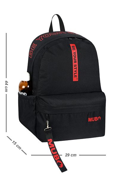 PowerSpeed Unisex Black Red Large Volume Backpack Suitable for Daily and School Use