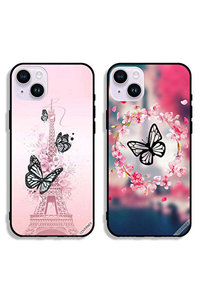 Covernex حافظتان واقيتان لهاتف Apple iPhone 14 Plus بتصميم فراشة في حلقة وفرا...