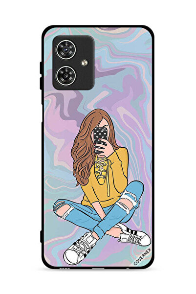 Covernex غطاء حماية لهاتف موتورولا موتو جي 54 5G مع صورة فتاة