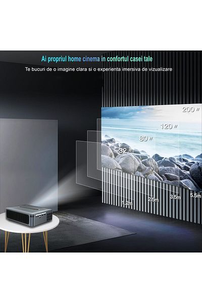 WowStep Video Projector, Android, Bluetooth, 12000 Lumens, Full Hd, Hdmi, Vga, Av, Usb, Dolby