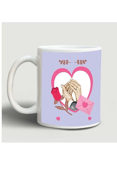 Story of candle Ceramic mug with 'You Complete Me' design in white